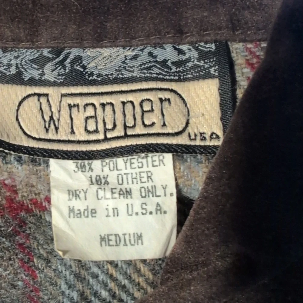 90s Y2K Women's Wrapper Plaid Wool‎ Jacket Blazer Size Medium